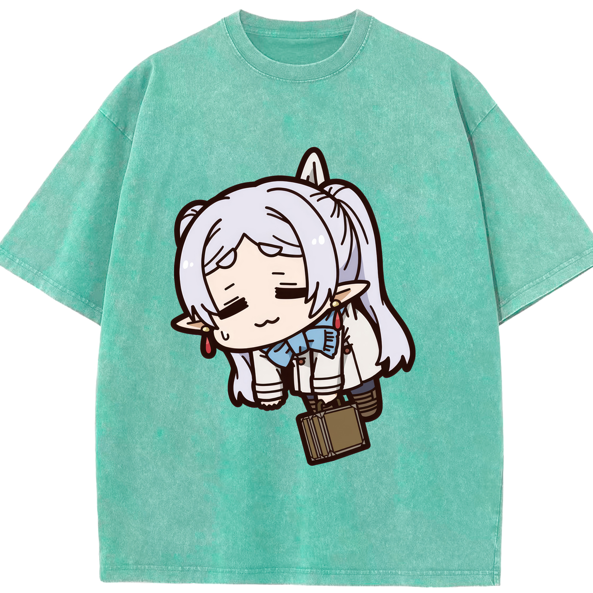 （画像用） 葬送のフリーレン Frieren 綿100% ヴィンテージ風 半袖Tシャツ（フロントプリント）